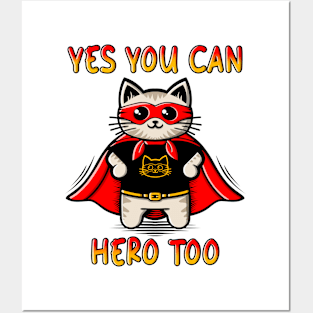 Super Hero Cat Posters and Art